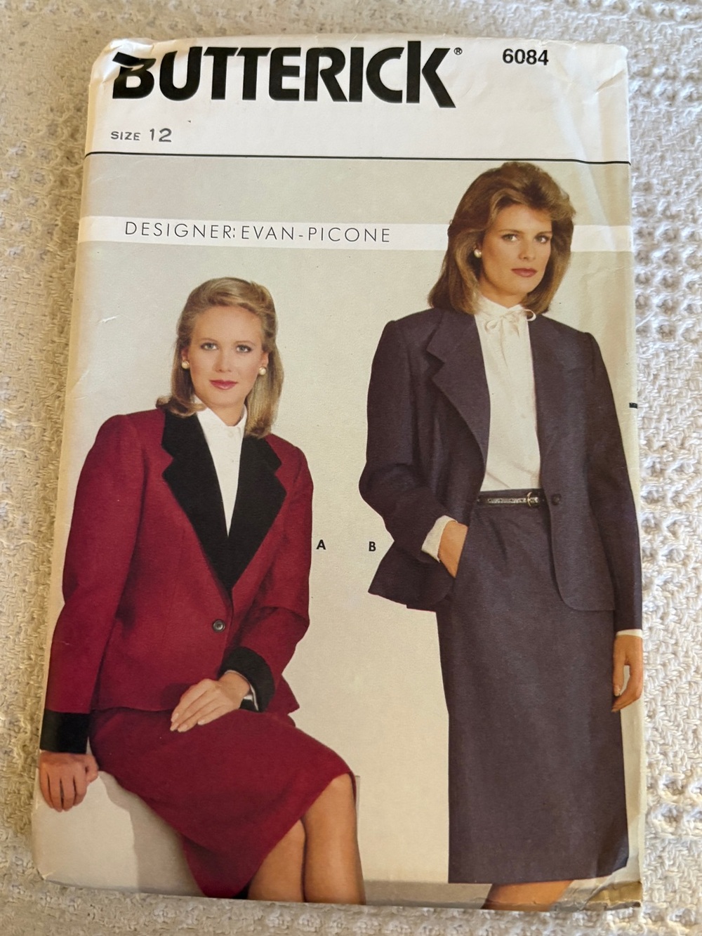 Vintage Butterick Pattern by Evan-Picone 6084 for Misses’ Jacket and Skirt Suit